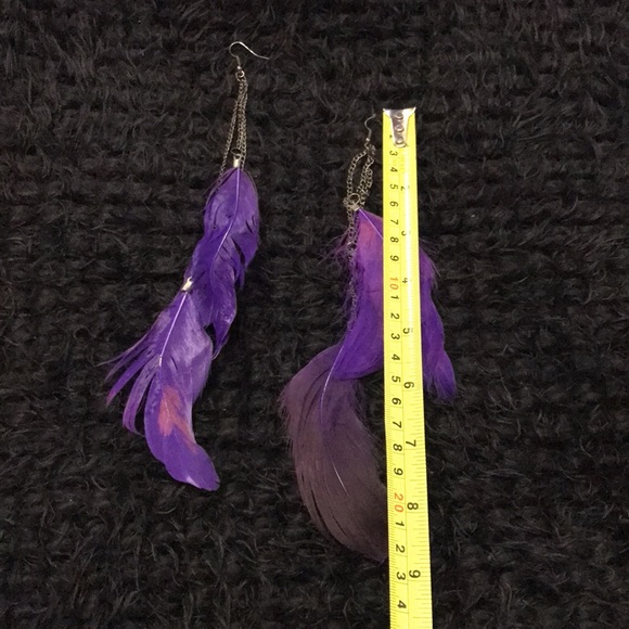 Purple Feather Earrings - Picture 15 of 16